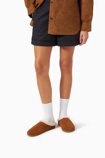 Clog in Shearling & Suede