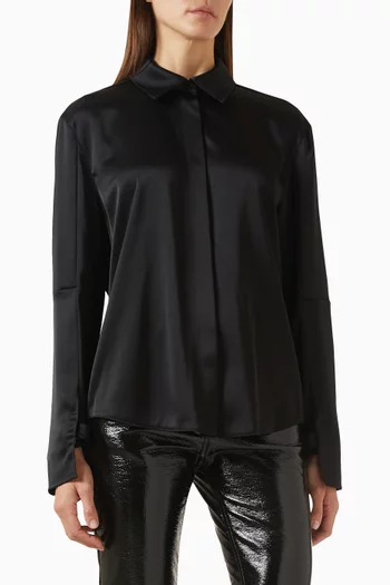 Long-sleeve Shirt in Satin