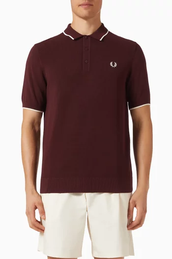 Stitch Knitted Shirt in Cotton Piqué