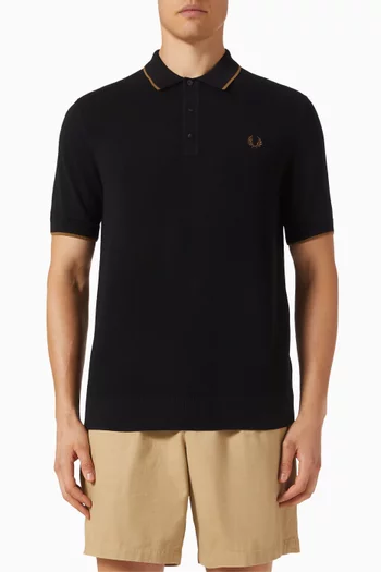 Stitch Knitted Shirt in Cotton Piqué