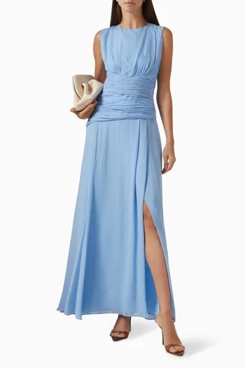 Aylah Side Split Maxi Dress in Viscose Georgette