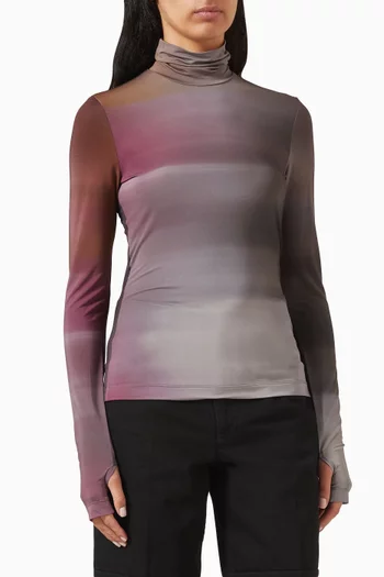 Ombre-print Top in Jersey