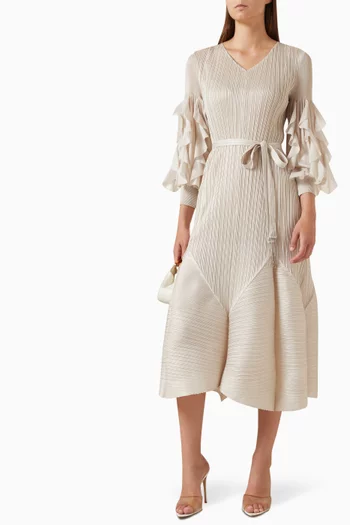 Florelle Belted Dress in Plissé