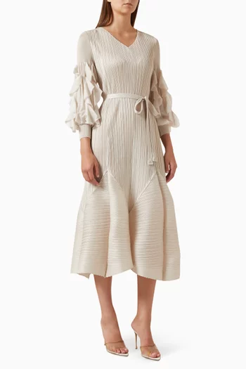 Florelle Belted Dress in Plissé