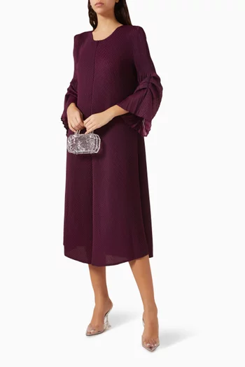 Meredith Midi Dress in Plissé