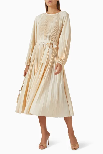 Ariel Midi Dress in Plissé