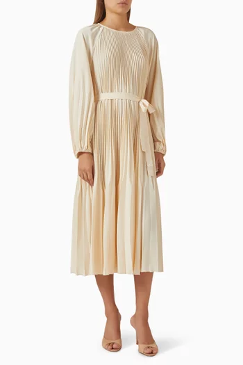 Ariel Midi Dress in Plissé