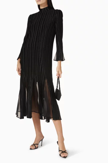 Briana Pleated Dress in Velvet