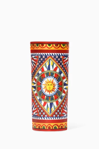 Carretto Sicilano Cylindrical Vase in Porcelain