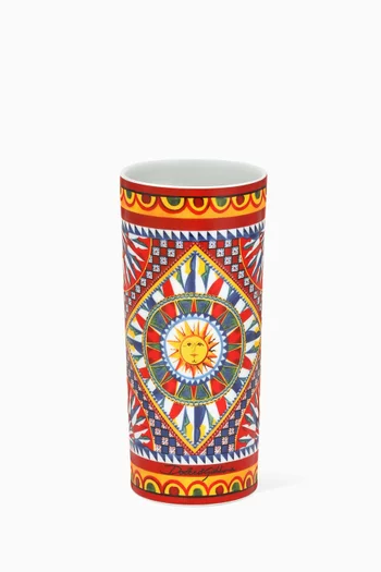Carretto Sicilano Cylindrical Vase in Porcelain