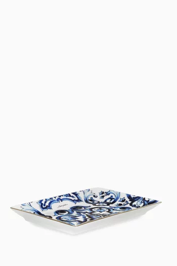 Blu Mediterraneo Rectangular Trinket Dish in Porcelain