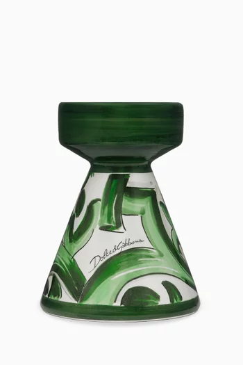 حامل شمعة بنقشة مايولكا خزف