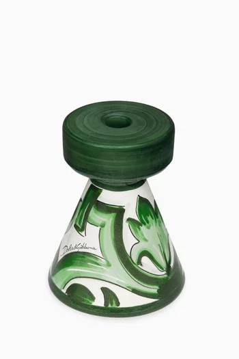 حامل شمعة بنقشة مايولكا خزف