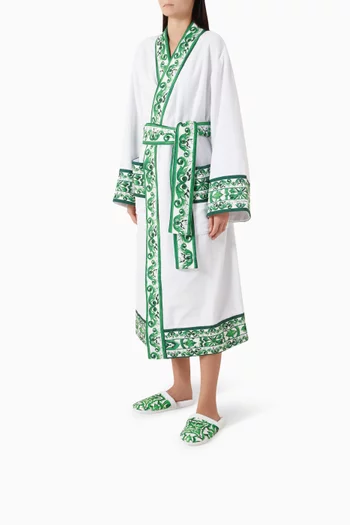 حذاء مفتوح بنقشة مايولكا قطن تيري