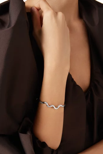 سوار دريزل ذهب ‏أبيض عيار 18