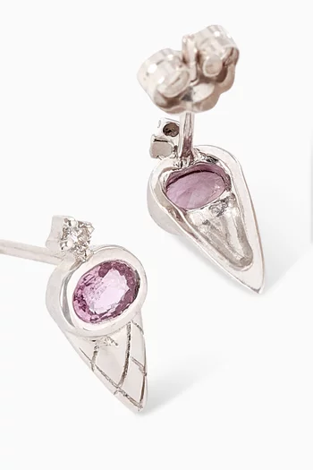 Ice Cream Earrings in 18kt White Gold