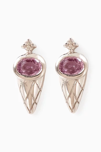 Ice Cream Earrings in 18kt White Gold
