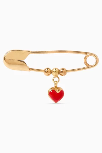 Heart Pin Brooch in 18kt Yellow Gold