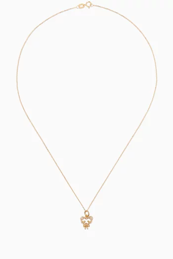 "Maya the Kitten" Diamond Necklace in 18kt Yellow Gold