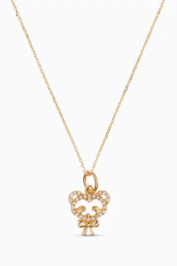 "Maya the Kitten" Diamond Necklace in 18kt Yellow Gold