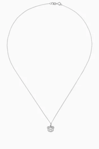 "Oscar the Teddy" Diamond Necklace in 18kt White Gold