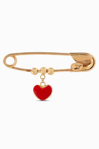Heart Pin Brooch in 18kt Yellow Gold