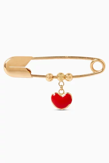 Heart Pin Brooch in 18kt Yellow Gold