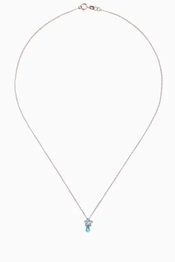 Flower Diamond Necklace in 18kt White Gold