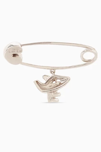 Plane Diamond Pin Brooch in 18kt White Gold