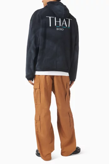 كنزة بغطاء رأس بطبعة THAT 2010 ولون باهت قطن تيري