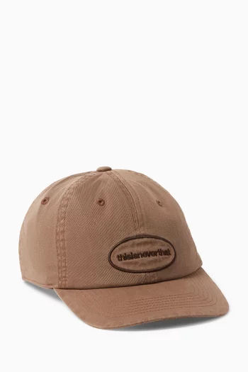 Overdyed T-logo Cap in Cotton Twill