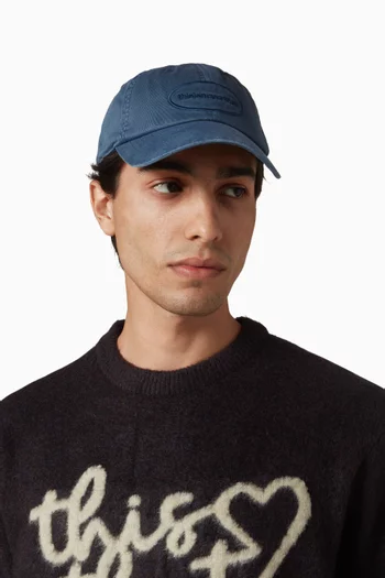 Overdyed T-logo Cap in Cotton Twill