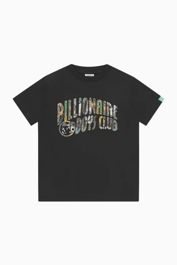 Tree Camo Arch Logo T-shirt in Cotton
