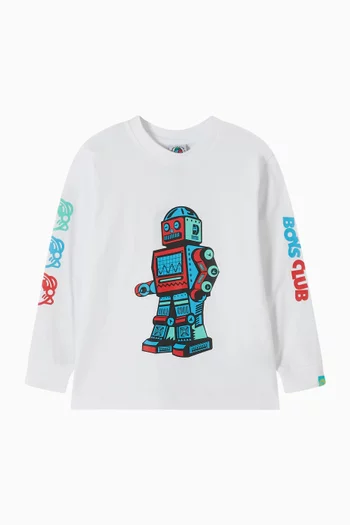 Walking Robot Logo T-shirt in Cotton
