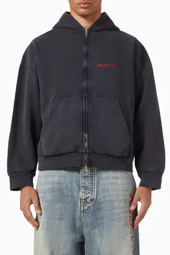 Back Zip-up Hoodie in Dry Fleece