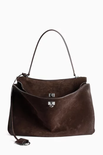 Large Rodeo Handbag in Waxed Suede Calfskin