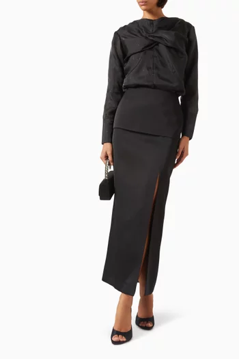 بلوزة سيلين بعقدة ملفوفة