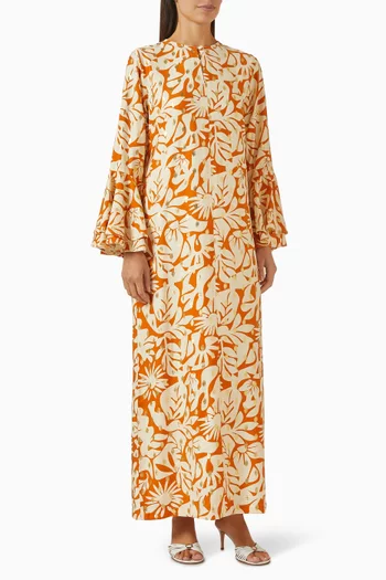 فستان بيلا طويل بكشكش