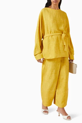 تونيك بحزام كتان