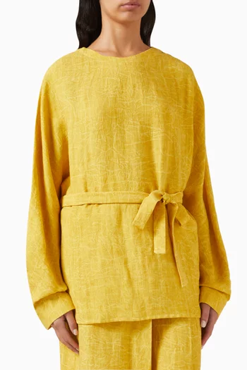 تونيك بحزام كتان