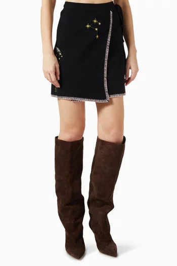 Night Garden Mini Wrap Skirt