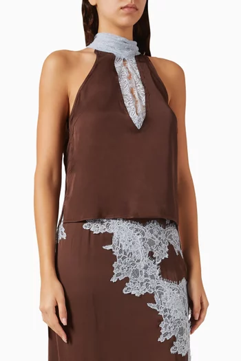 بلوزة بجزء دانتيل فيسكوز