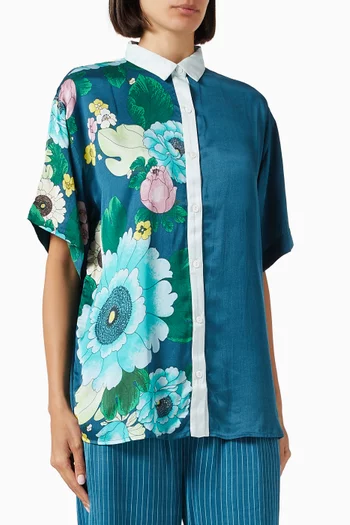 قميص بنقشة واتر بيدز فيسكوز