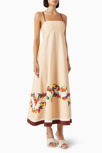 Fruit Slip Dress in Cotton-linen