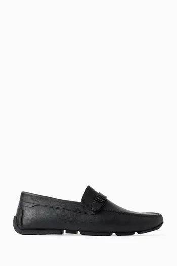Pilot Driver Loafers in Grained Leather