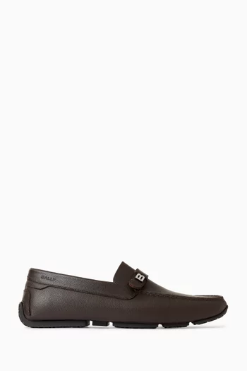 Pilot Driver Loafers in Grained Leather