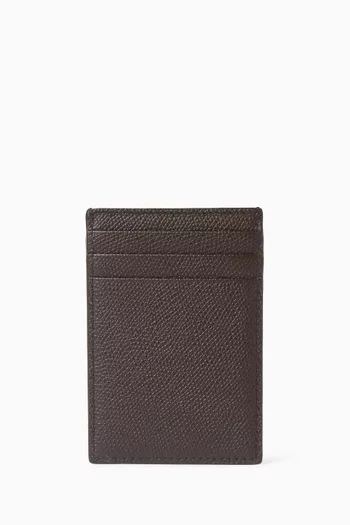 Flag Vert Card Case in Calf Leather