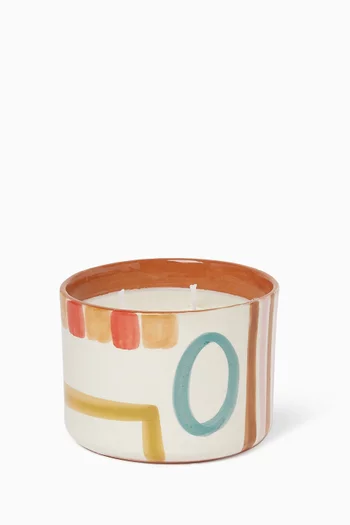 شمعة في وعاء من طمي تيراكوتا حصريًا لأُناس