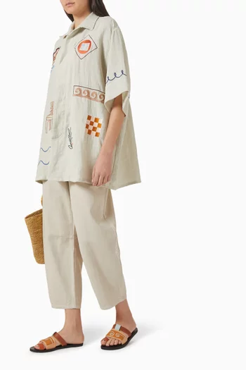 قميص روزماري سوفينير كتان للجنسين