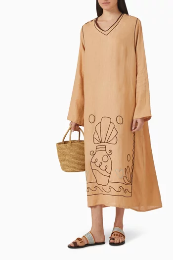 قفطان سولين 5 مطرز يدويًا كتان